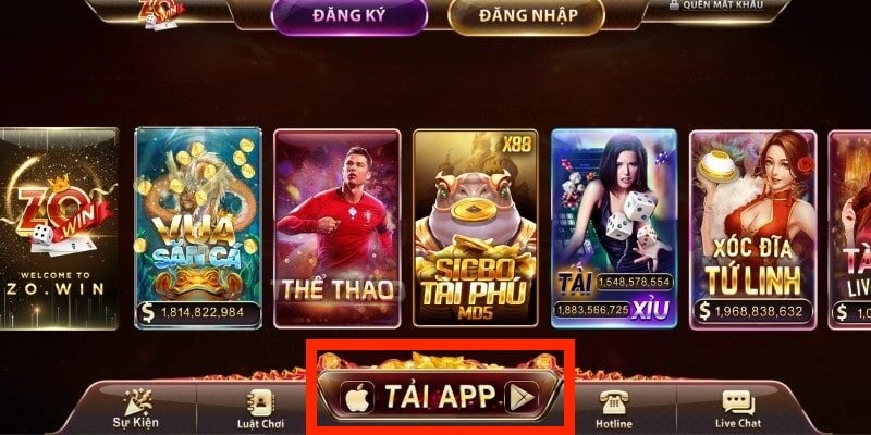 Tải app Zowin